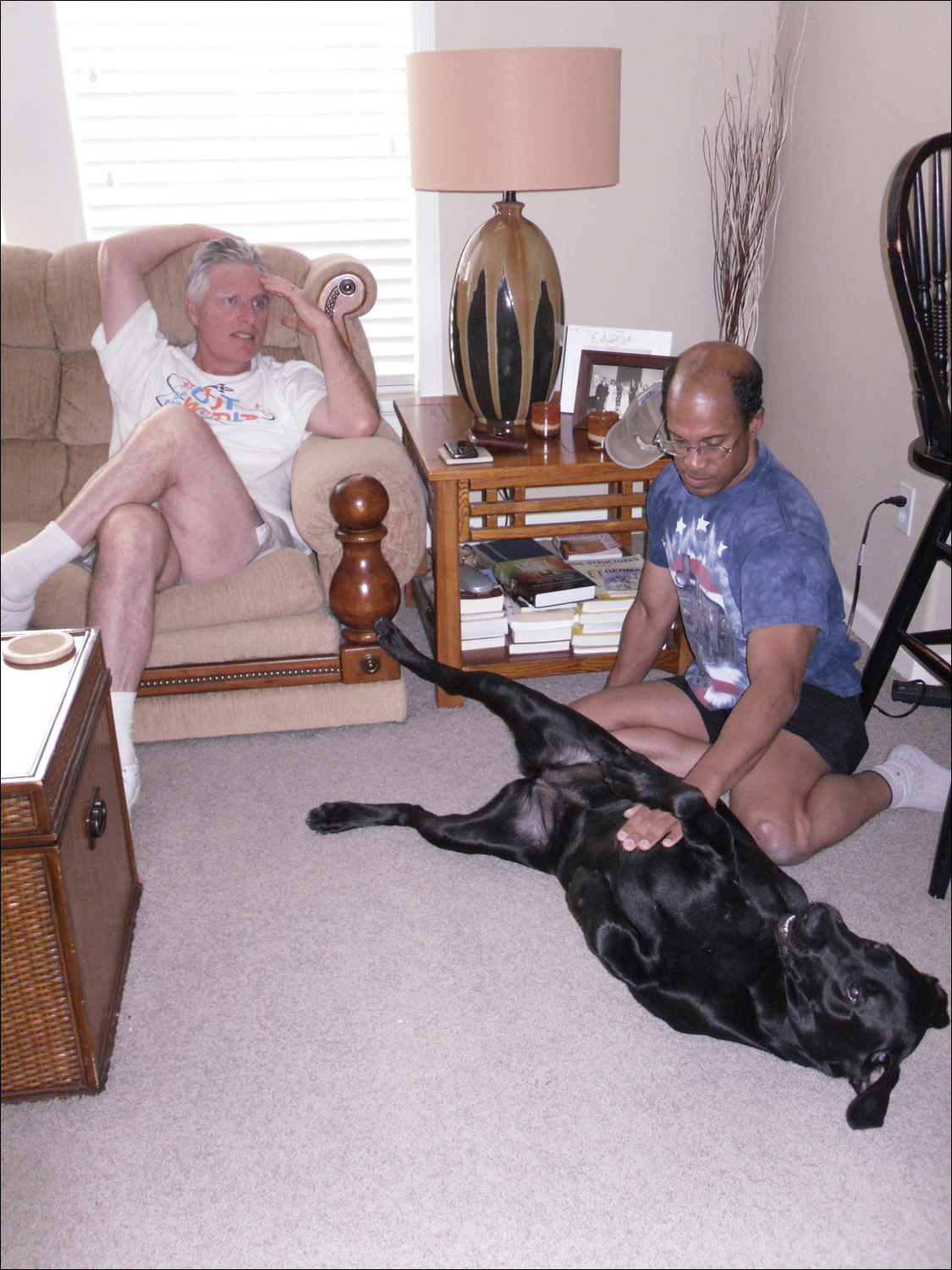 At the Bruton's home in Meridian Idaho; L-R Bob and John Clark